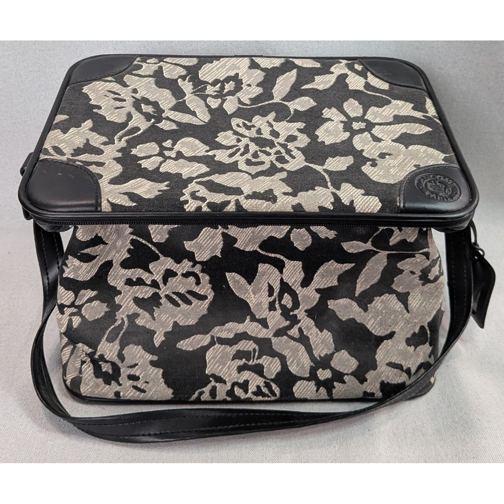 Lancome Paris Vanity Case Women OS Black Floral Tapestry Travel Makeup Bag